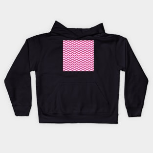 Hot Pink Wavy Lines Repeat Pattern Kids Hoodie